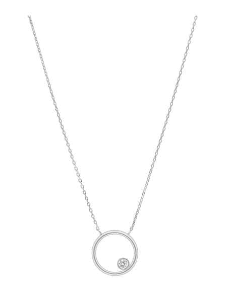 Collar para Mujer de Plata con Colgante Círculo y Circonita - Marea D03807/AV