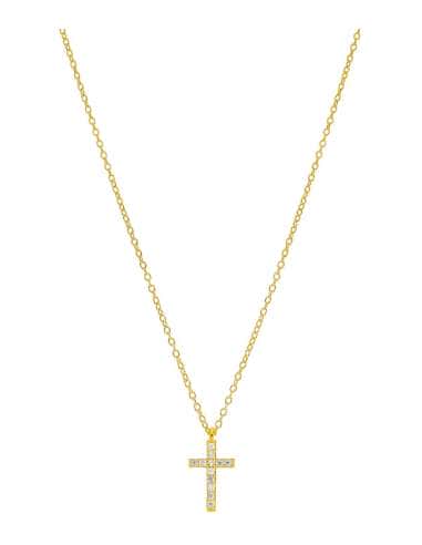 Collar para Mujer de Plata chapada en oro con Cruz y Circonitas  - Marea D03807/AL