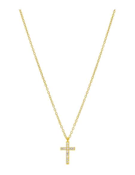 Collar para Mujer de Plata chapada en oro con Cruz y Circonitas  - Marea D03807/AL