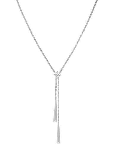 Collar para Mujer en Plata de Ley con Circonita Diseño en Y - Marea D04107/AH