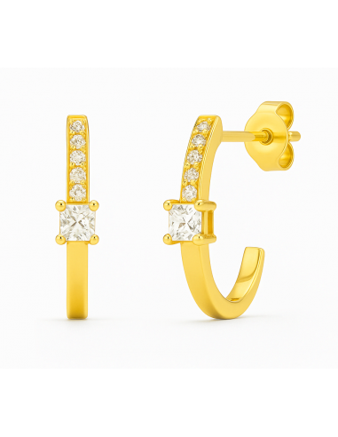 Pendientes para Mujer Oro 18k y Circonitas - Oro Amarillo 18K