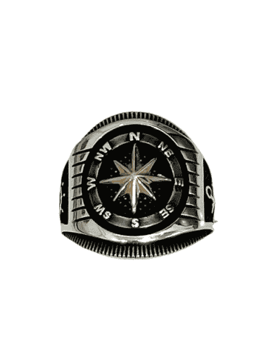 Anillo para Hombre de Plata con Rosa de los Vientos - Hurjo 0081001897