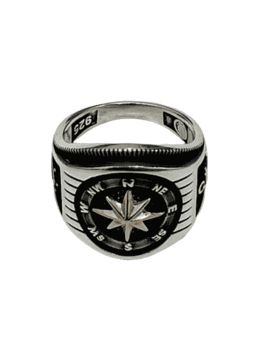 Anillo para Hombre de Plata con Rosa de los Vientos - Hurjo 0081001897
