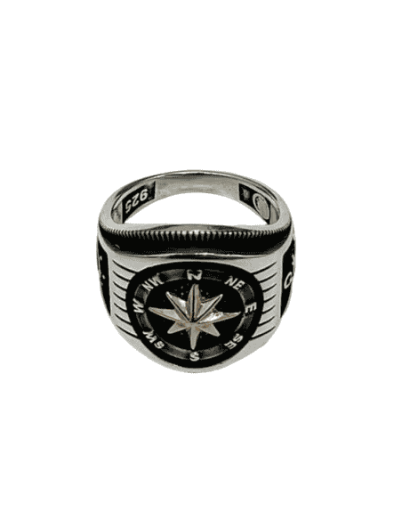 Anillo para Hombre de Plata con Rosa de los Vientos - Hurjo 0081001897