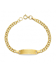 Pulsera Esclava Infantil Oro Amarillo Chapa Rectangular - Oro Amarillo 9K