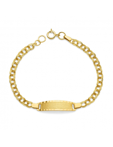 Pulsera Esclava Infantil Oro Amarillo Chapa Rectangular - Oro Amarillo 9K