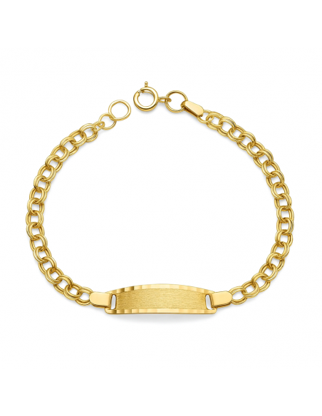 Pulsera Esclava Infantil Oro Amarillo Chapa Rectangular - Oro Amarillo 9K