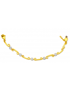 Pulsera para en oro amarillo adornada con diamantes engastados en chatón - Oro amarillo 18K