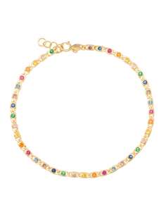 Pulsera para Mujer con Circonitas Multicolor en oro - Oro amarillo 18K