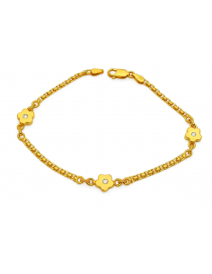 Pulsera para Mujer Floral con Circonitas en oro - Oro amarillo 18K