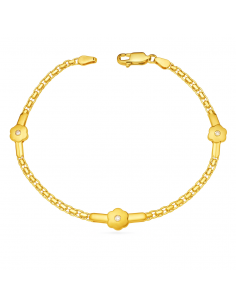 Pulsera para Mujer Floral con Circonitas en oro - Oro amarillo 18K