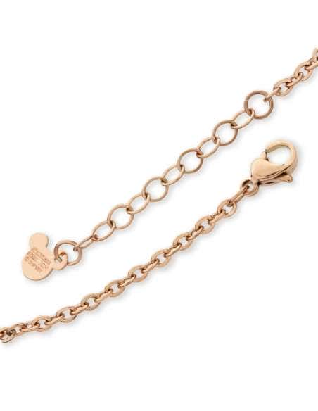 Collar para Niña de Acero Dorado con Circonitas Rosas - Disney ST0018C