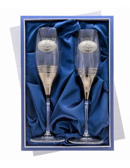 Copas para Bodas 25º Aniversario base satinada con degradado metálico - Global Argenti GA4351V