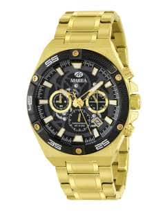 Reloj para Hombre Cronógrafo Dorado esfera negra y dorado- Marea B35374/7