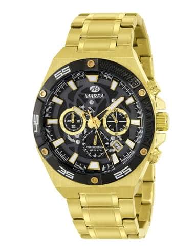 Reloj para Hombre Cronógrafo Dorado esfera negra y dorado- Marea B35374/7