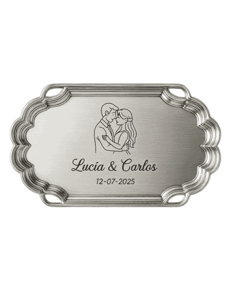 Bandeja Personalizable para Bodas, Bautizos, Comuniones o Eventos –  Acero P2600/3