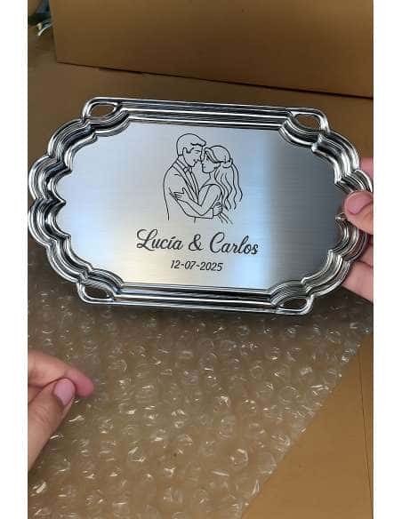 Bandeja Personalizable para Bodas, Bautizos, Comuniones o Eventos –  Acero P2600/1