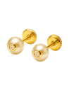 Pendientes para Niña en Oro con Perla y Circonita - Oro Amarillo 18K
