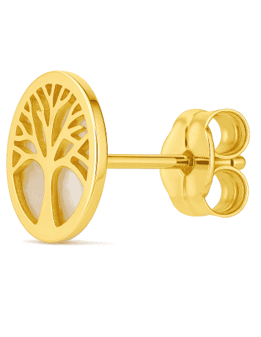 Pendientes para Mujer Árbol de la Vida de oro con Nacar - Oro amarillo 18K