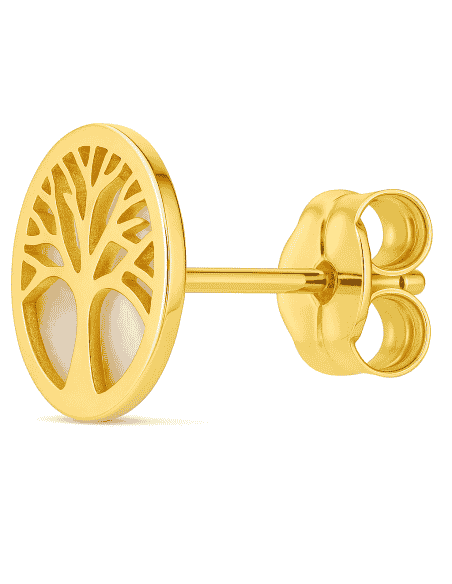 Pendientes para Mujer Árbol de la Vida de oro con Nacar - Oro amarillo 18K