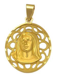 Medalla Virgen Niña - Oro Amarillo 18K