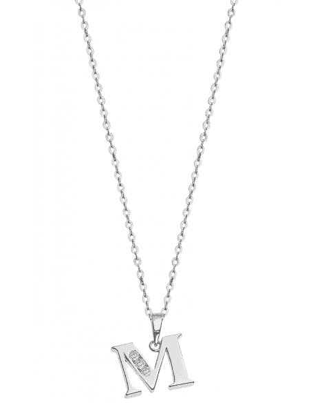 Collar para Mujer Plata de Ley con la letra M - Lotus LP3054-1/M