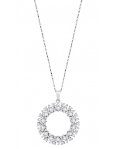 Collar para Mujer Círculo con Circonitas Plata de Ley - Lotus LP3838-1/1