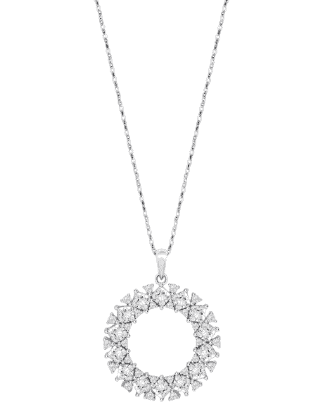 Collar para Mujer Círculo con Circonitas Plata de Ley - Lotus LP3838-1/1