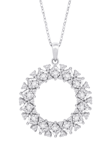 Collar para Mujer Círculo con Circonitas Plata de Ley - Lotus LP3838-1/1