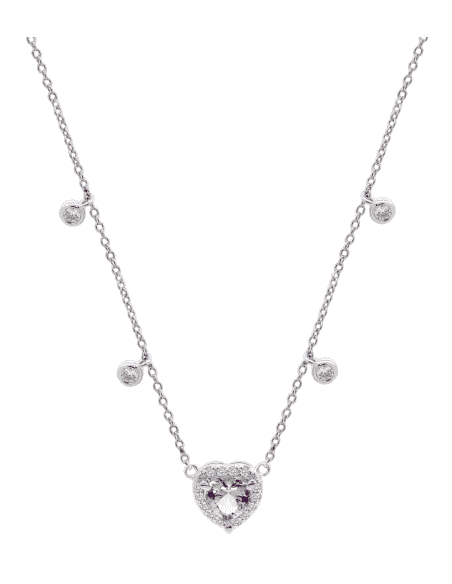 Collar para Mujer en forma de Corazón con Circonitas Plata de Ley - Lotus LP3589-1/1