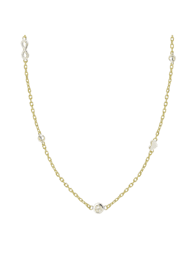 Collar para Mujer Infinito y corazón Plata de Ley Dorada - Lotus LP3891-1/1