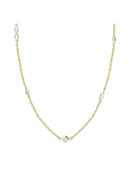 Collar para Mujer Infinito y corazón Plata de Ley Dorada - Lotus LP3891-1/1