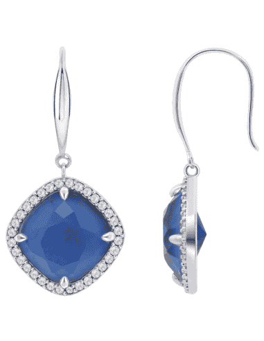 Pendientes para Mujer con Piedras azules y Circonitas Plata de Ley - Lotus LP3921-4/1