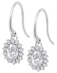 Pendientes para Mujer en forma de Rosetón con Circonitas Plata de Ley - Lotus LP3459-4/10
