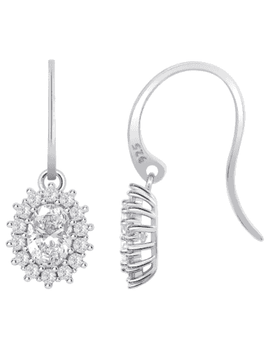 Pendientes para Mujer en forma de Rosetón con Circonitas Plata de Ley - Lotus LP3459-4/10