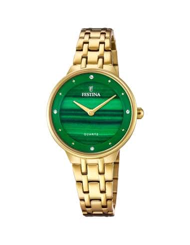 Reloj para Mujer dorado conEsfera verde y Circonitas - Festina F20601/B