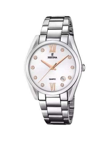 Reloj para Mujer con Esfera Plateada y Circonitas - Festina F16790/A