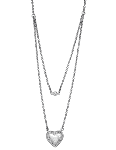 Collar para Mujer en forma de corazón con circonitas de Acero - Lotus LS1860/1/1