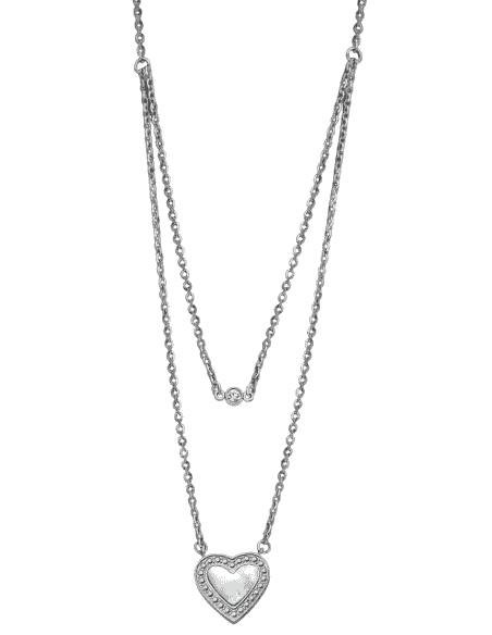 Collar para Mujer en forma de corazón con circonitas de Acero - Lotus LS1860/1/1