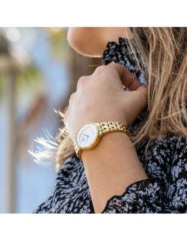 Reloj para Mujer Dorado con Esfera Plata y Circonitas - Festina F20601/H
