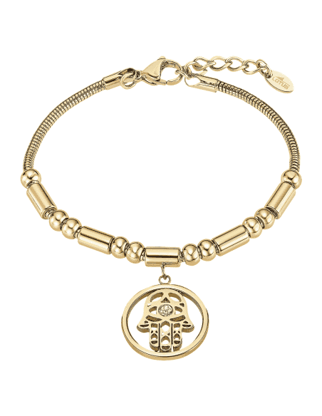Pulsera para Mujer con mano de Fatima y Circonita Acero Dorado - Lotus LS2465/2/2