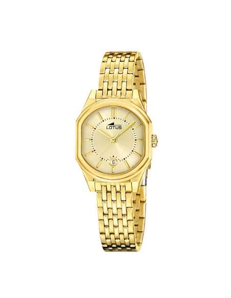 Reloj para Mujer Esfera Champagne y Correa Dorada de Acero - Lotus 19045/2