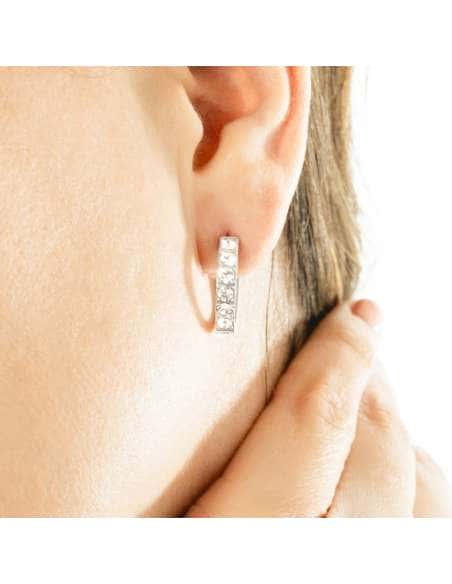 Pendientes para Mujer en forma de Aro con Circonitas Acero - Lotus LS2354/4/1