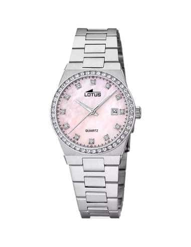 Reloj para Mujer Esfera Rosa Nácar y Circonitas - Lotus 18885/C