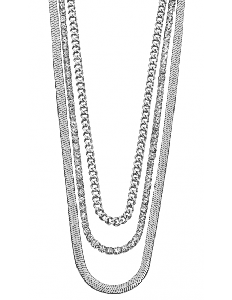 Collar para Mujer Triple con circonitas de Acero - Lotus LS2342/1/1