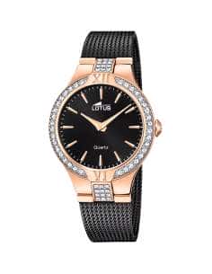 Reloj para Mujer de Acero Esfera Negra y Circonitas - Lotus 18897/2