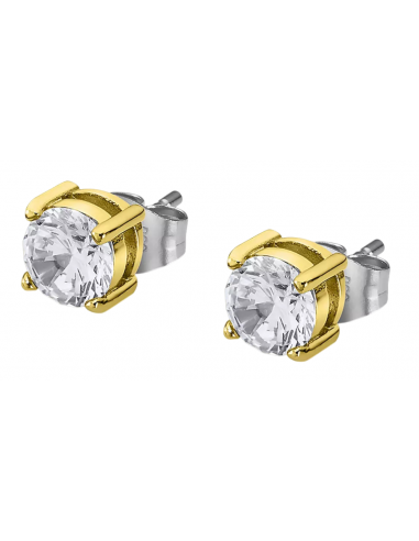 Pendientes para Hombre circonita redonda de Acero Bicolor - Lotus LS2167/4/3