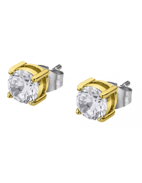 Pendientes para Hombre circonita redonda de Acero Bicolor - Lotus LS2167/4/3