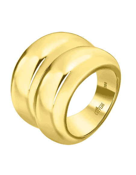 Anillo para Mujer Diseño Doble de Acero Dorado - Lotus LS2443/3/218