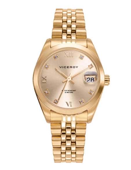 Reloj para Mujer Esfera Dorada con Caja y Brazalete Dorado - Viceroy 42414-23